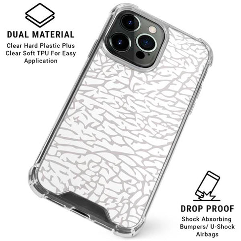 Elephant Print White iPhone 16 Pro Clear Case